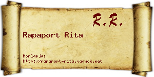 Rapaport Rita névjegykártya